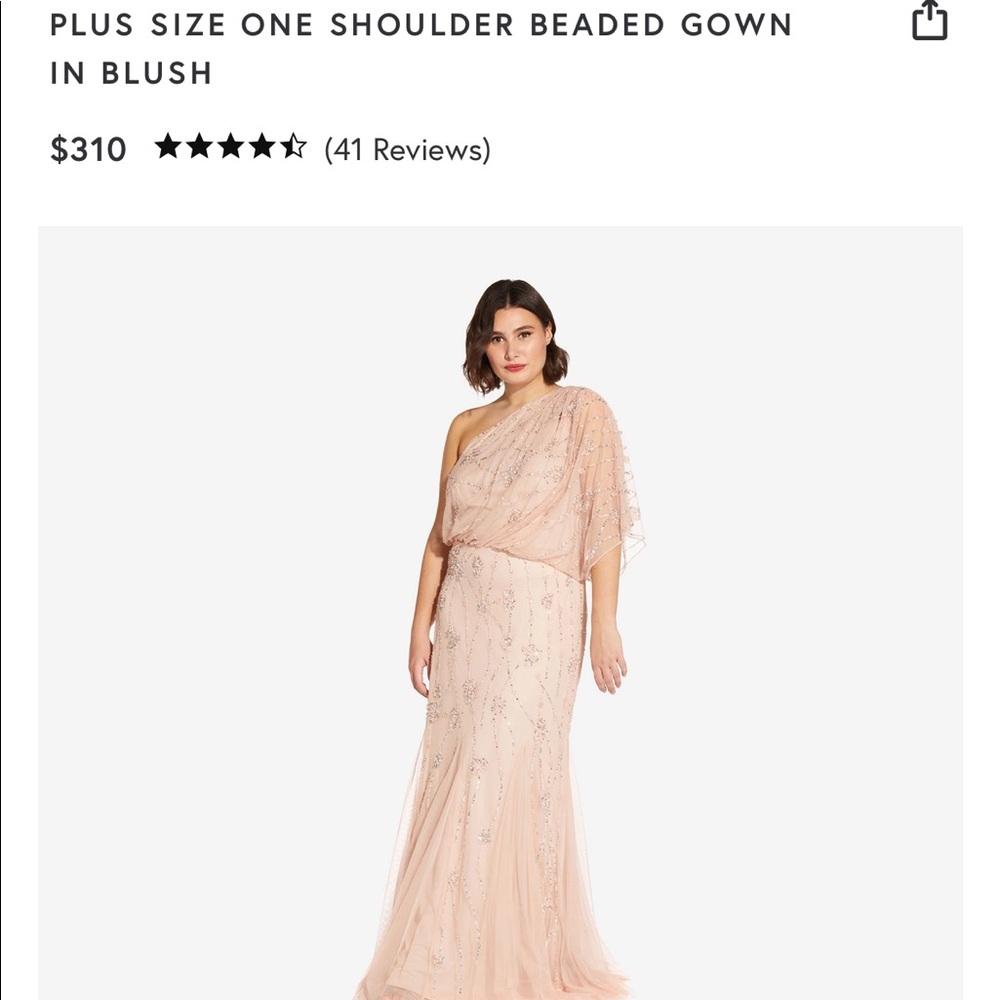 Adrianna Papelle plus size beaded gown in blush